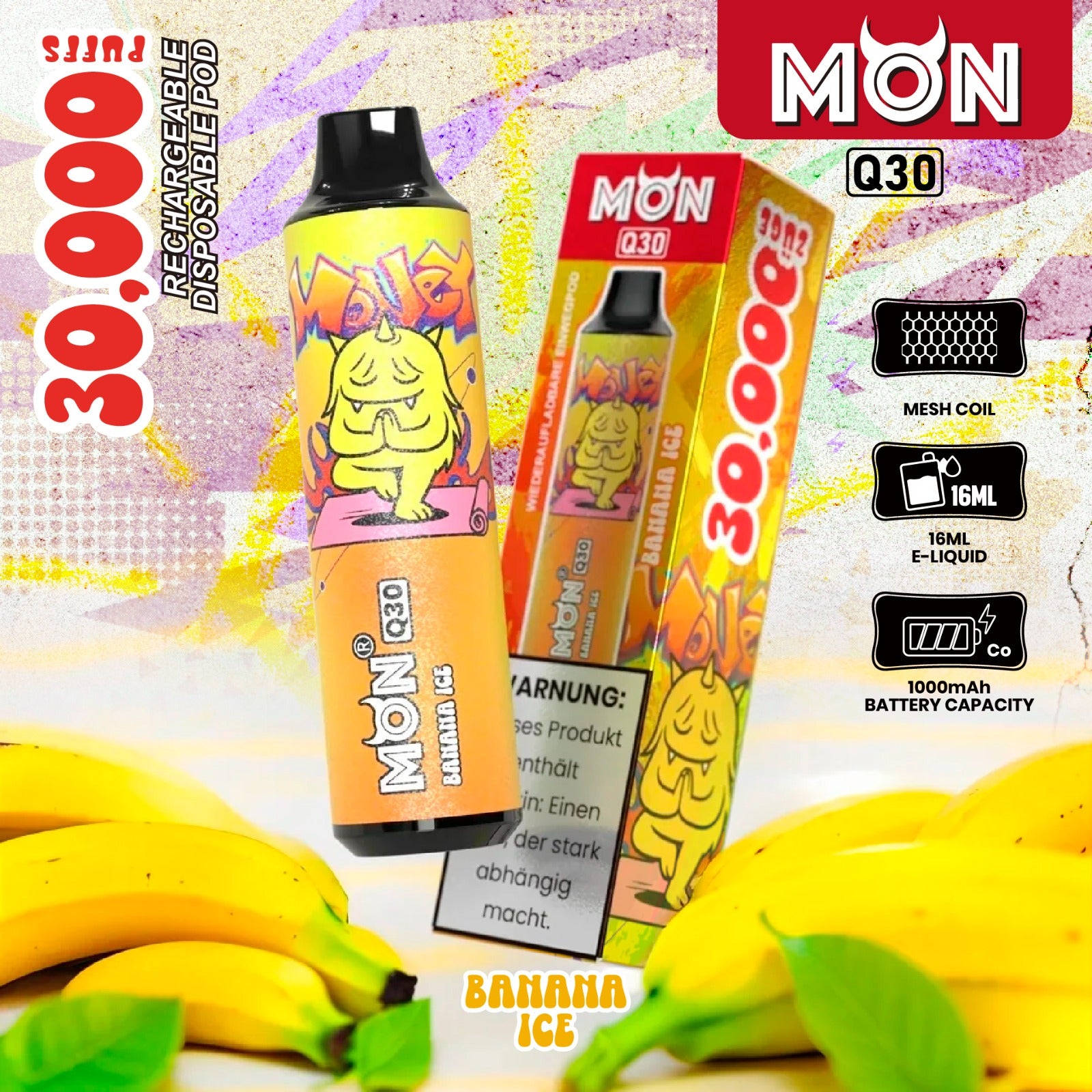 Vape 30k Puffs Banana Ice