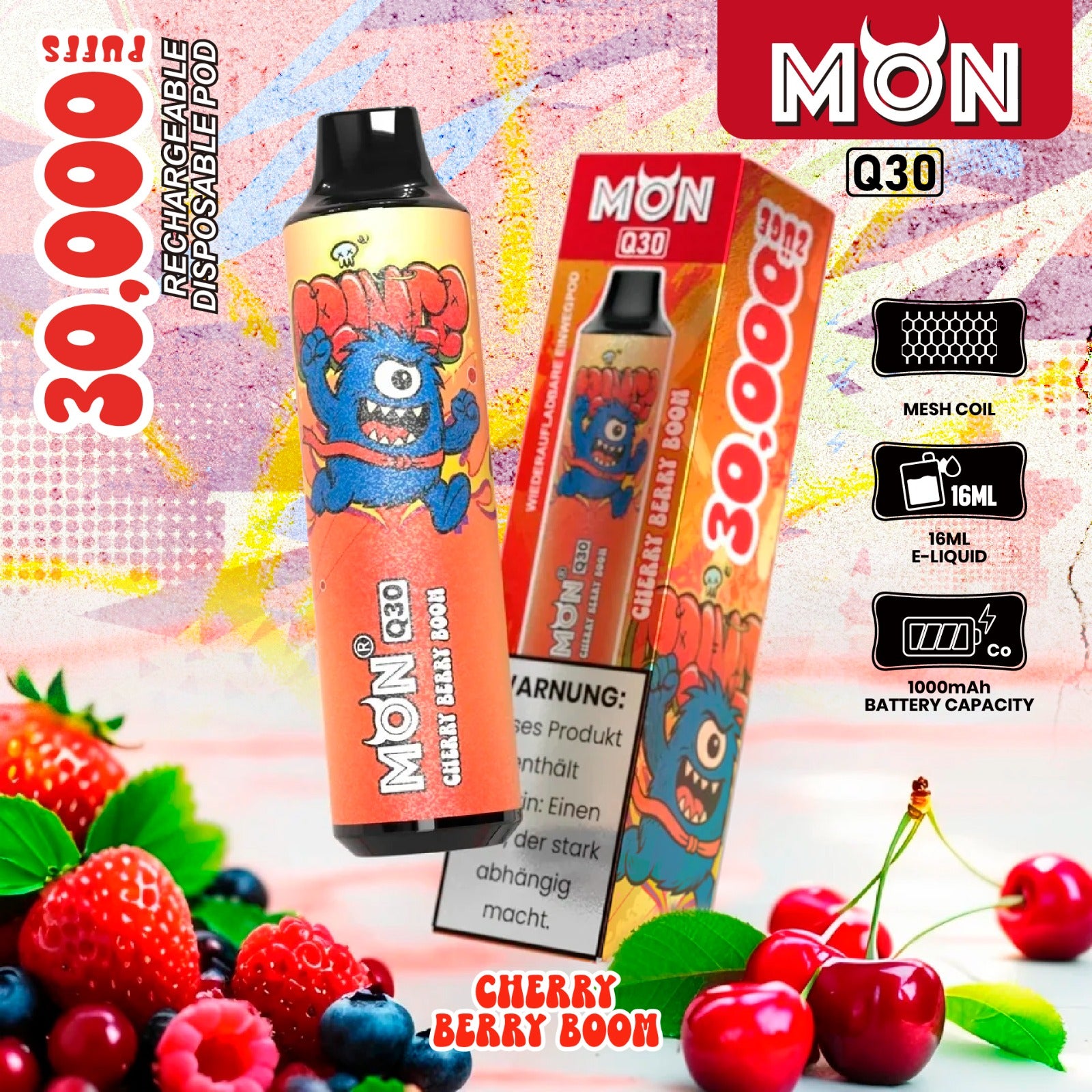 Vape 30k Puffs Cherry Berry Boom